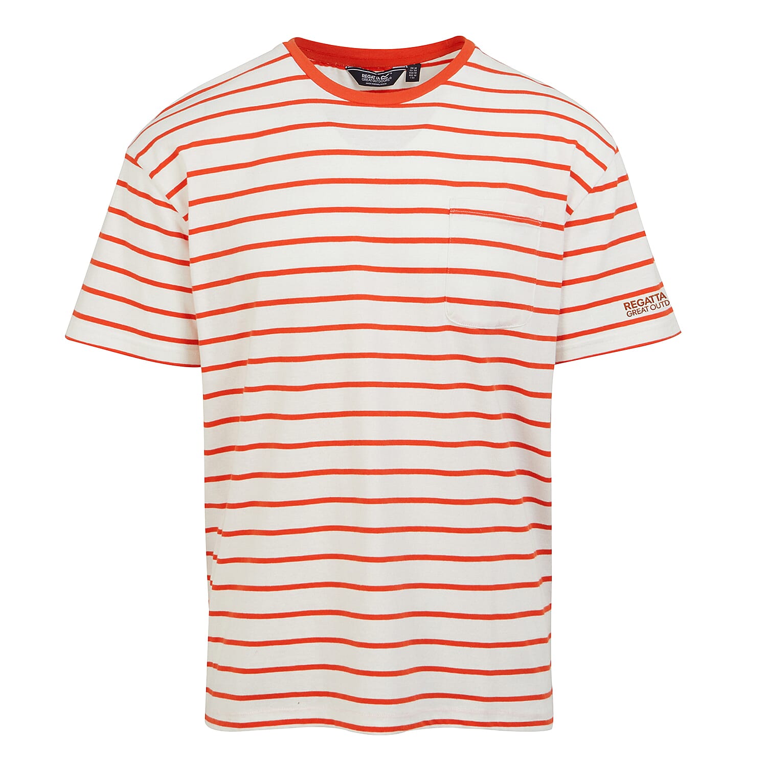 REGATTA 100% Cotton Shorebay II TShirt (Size 4XL) - Rusty Orange &amp; White 7773067 4