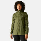 Regatta Womens Full Waterproof Jacket With Packet Pouch (Size 14) - Nephitegreen