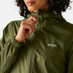 Regatta Womens Full Waterproof Jacket With Packet Pouch (Size 14) - Nephitegreen