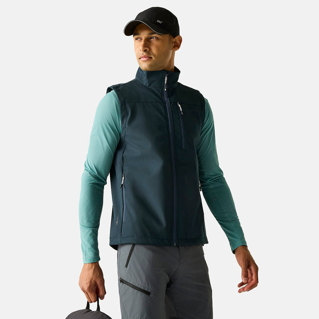 Regatta Mens Waterproof Softshell Gilet with Zipped Pockets - Drawcord Hem (Size L) - Blue