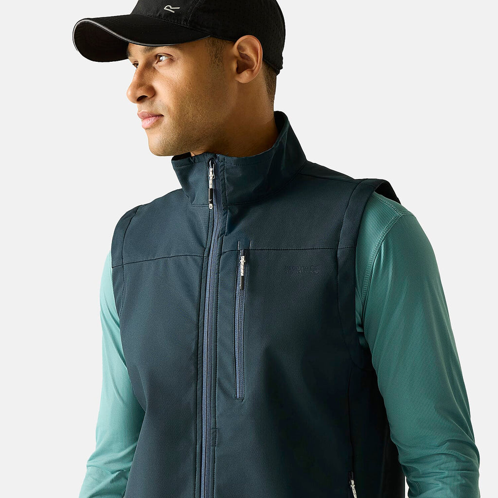 Regatta Mens Waterproof Softshell Gilet with Zipped Pockets - Drawcord Hem (Size L) - Blue