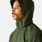 Regatta Mens Waterproof Jacket with Detachable Hood and Zipped Pockets (Size L) - Green