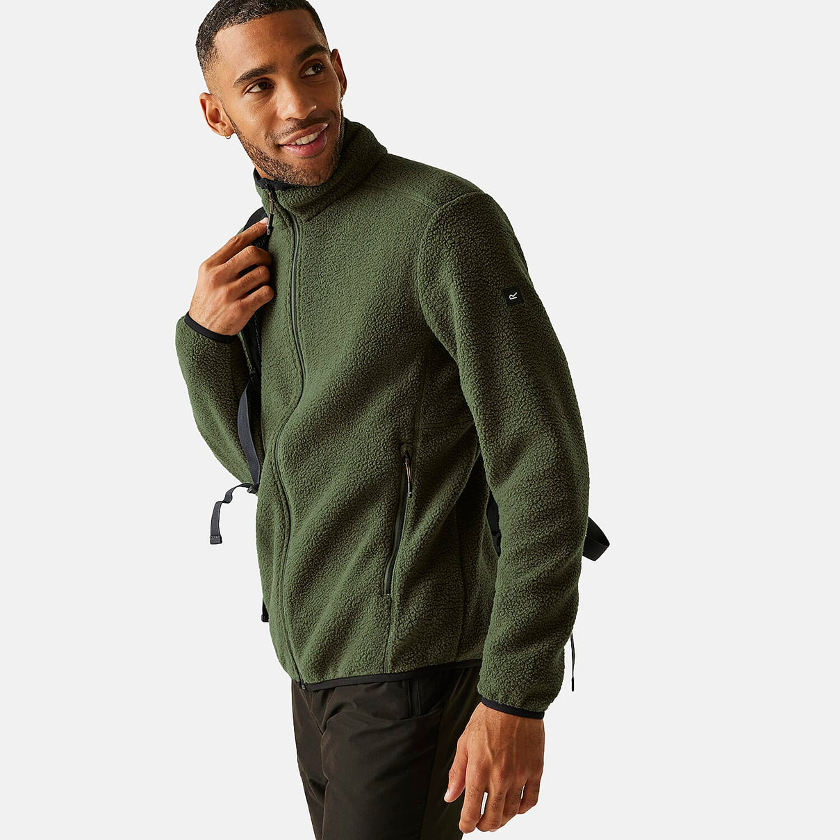 Regatta Mens Full-Zip Lightweight Fleece (Size L) - Olive Night 8359204 1