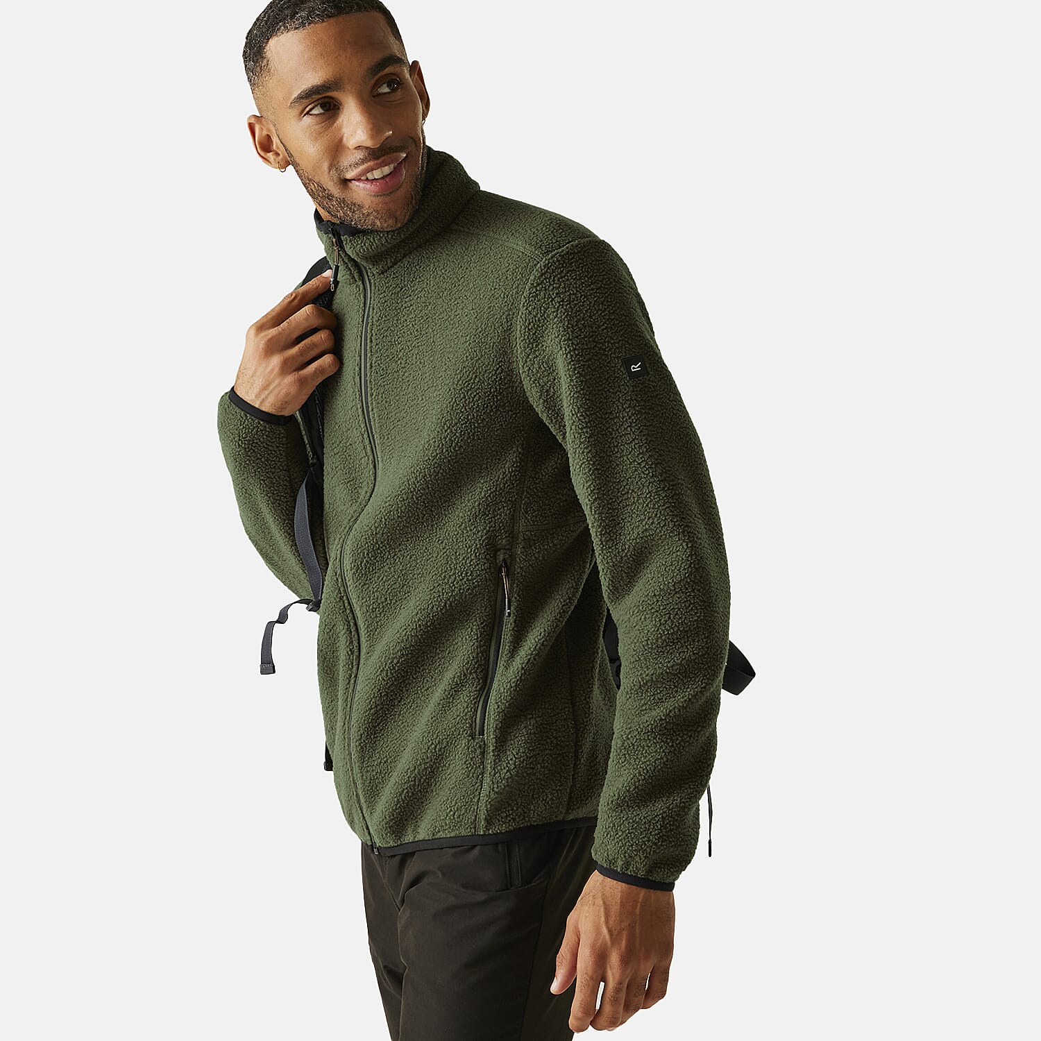Regatta Mens Full-Zip Lightweight Fleece (Size L) - Olive Night 8359204 1