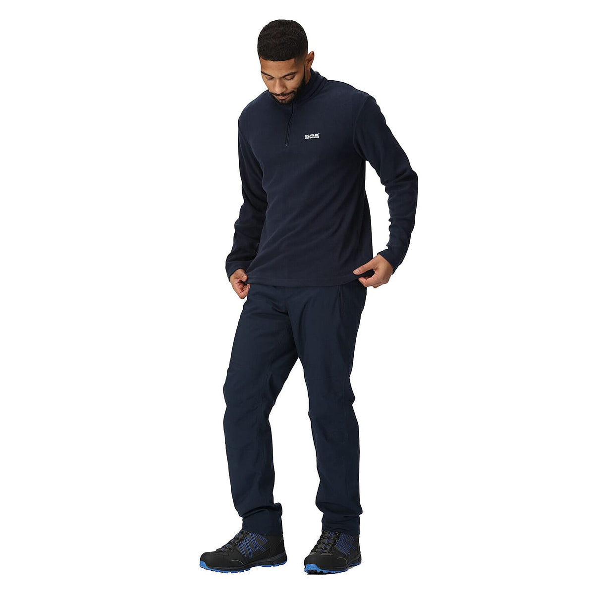 Regatta Mens Thompson Lightweight Half Zip Fleece (Size L) - Navy 7727816 1