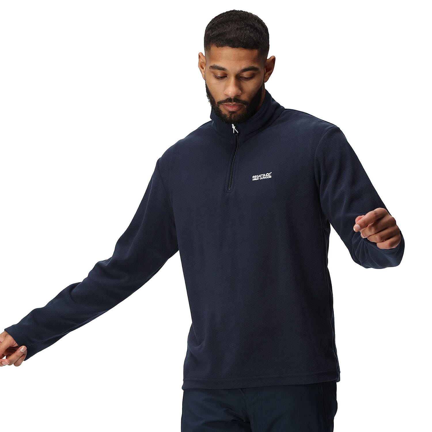 Regatta Mens Thompson Lightweight Half Zip Fleece (Size L) - Navy 7727816 5