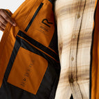 Regatta Mens Waterproof Thermoguard Insulated Jacket With High Collar Hood, Storm Cuffs - Adjustable Hem (Size L) - Orange