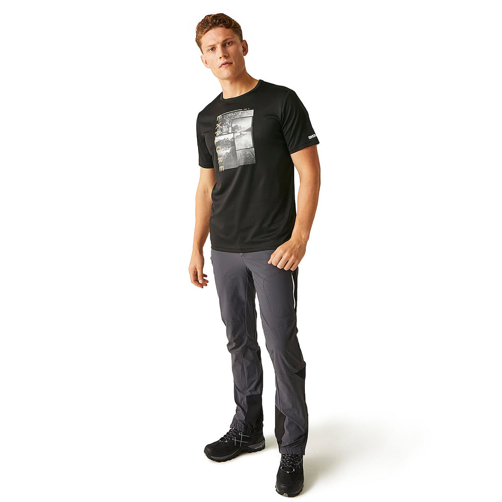 REGATTA Mens Fingal VIII Graphic Print T-Shirt (Size M) - Black