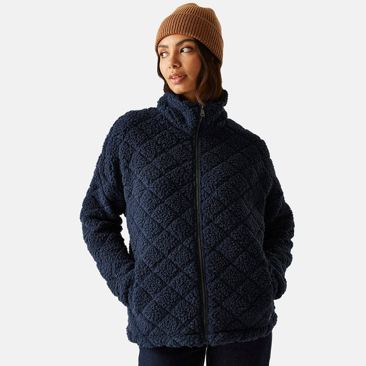 Regatta Womens Cable-Knit Effect Full-Zip Fleece (Size 12) - Navy 8260714 1