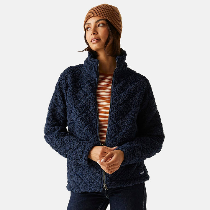 Regatta Womens Cable-Knit Effect Full-Zip Fleece (Size 12) - Navy 8260714 2