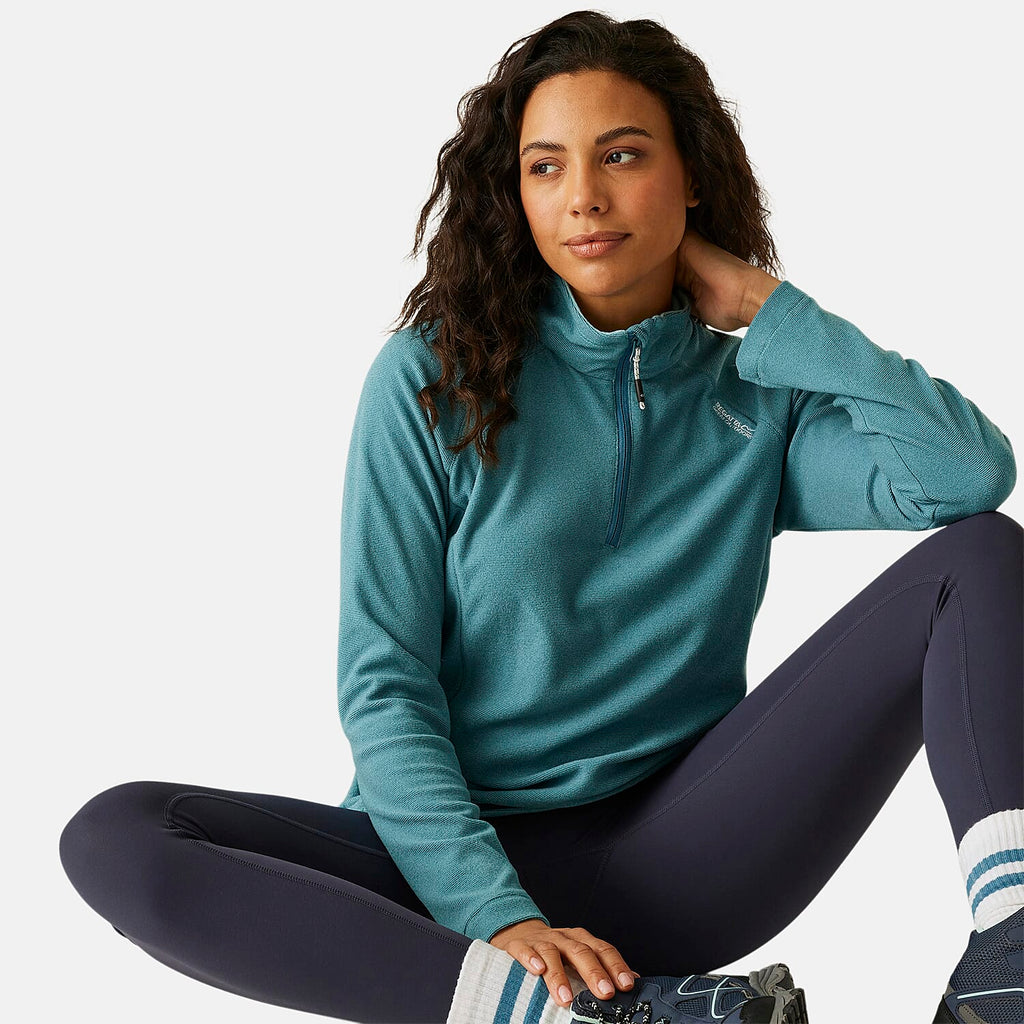 Regatta Womens Lightweight Half Zip Fleece (Size 14) - Storm Blue