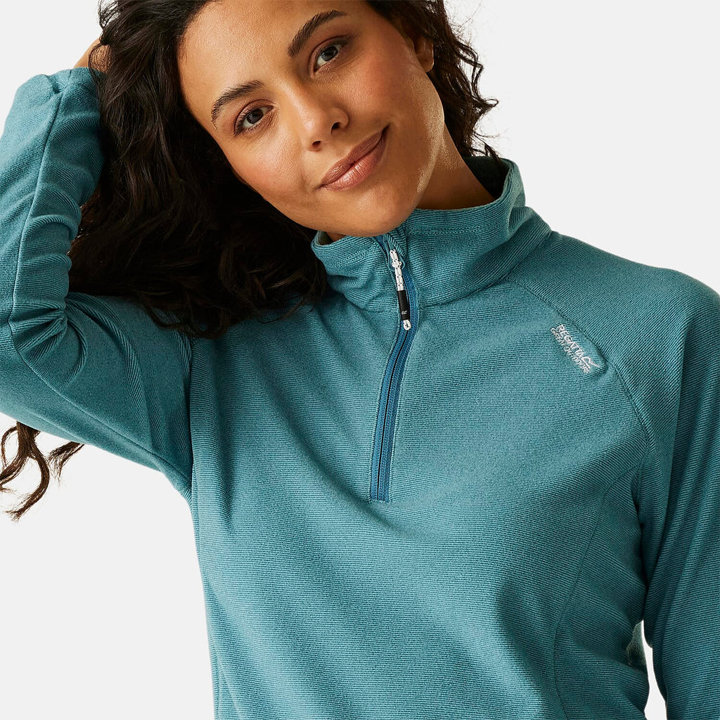 Regatta Womens Lightweight Half Zip Fleece (Size 14) - Storm Blue