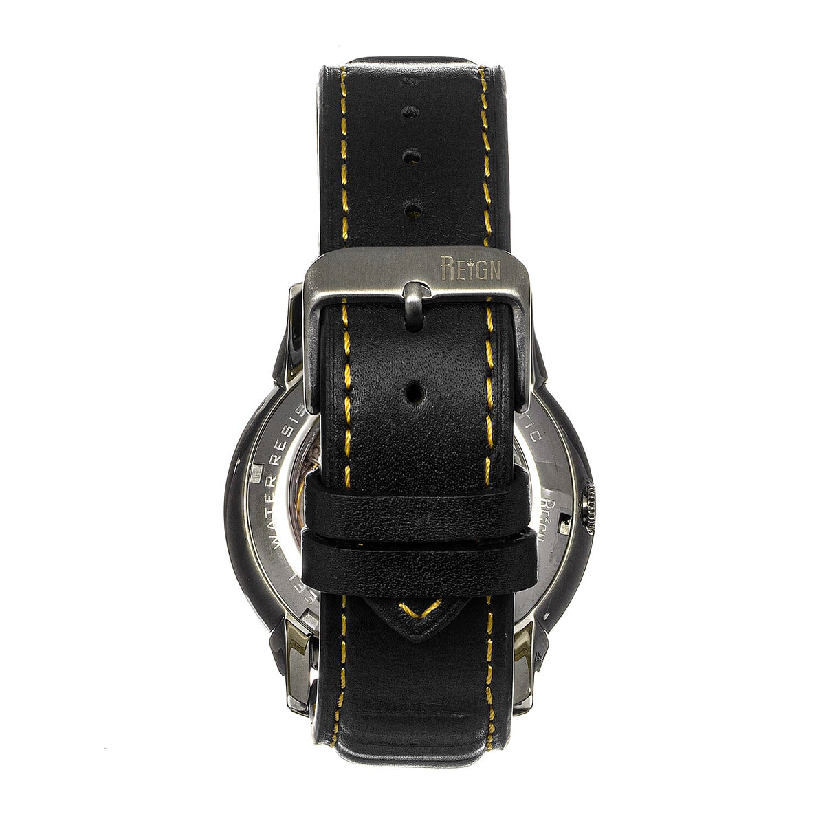 Reign Monterey Skeletonized Leather-Band Watch 7754675 4