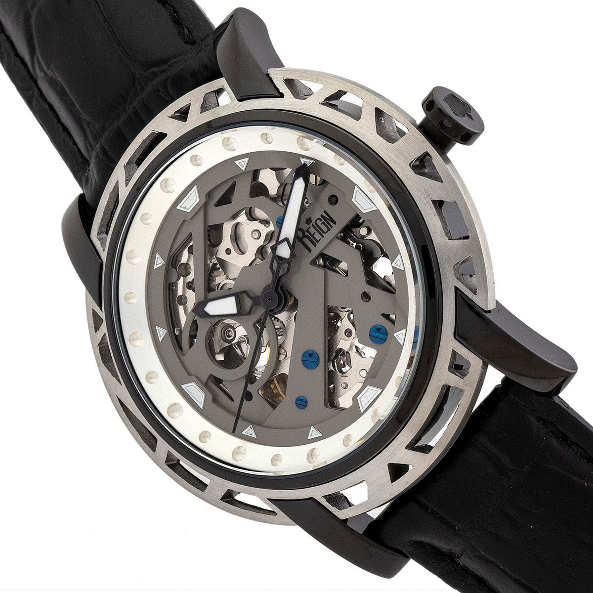 Reign Stavros Automatic Skeleton Leather-Band Watch 7754653 5