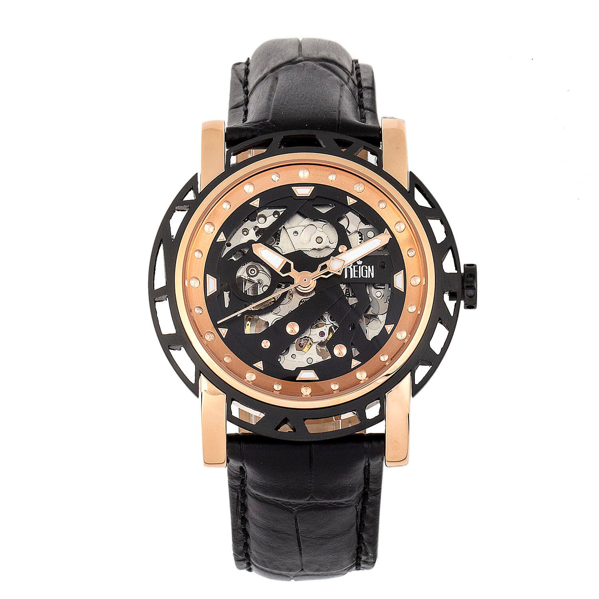 Reign Stavros Automatic Skeleton Leather-Band Watch 7754655 0