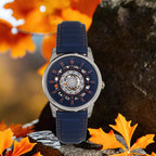 Reign Monterey Skeletonized Leather-Band Watch