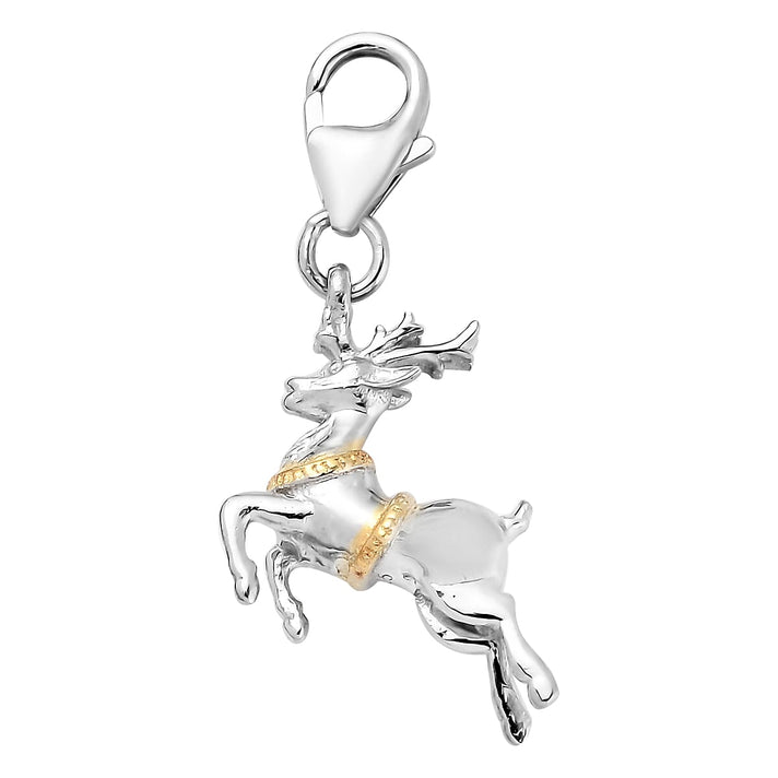 Reindeeer Charm in Platinum and Yellow Gold Plated Sterling Silver 2617434 1
