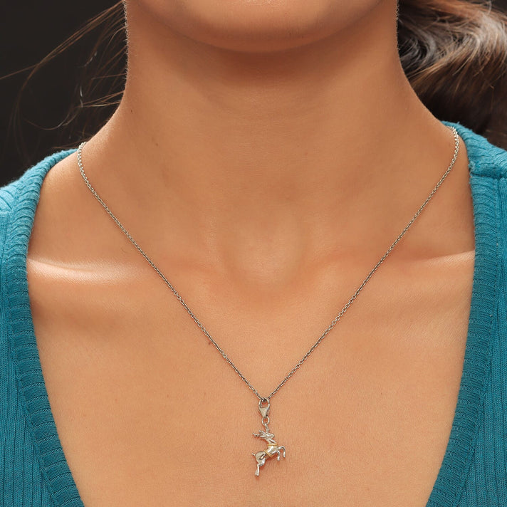Reindeeer Charm in Platinum and Yellow Gold Plated Sterling Silver 2617434 2
