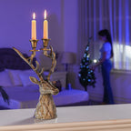 Reindeer Figurine Tealight Holder (Size 32x22x15 Cm) - Golden