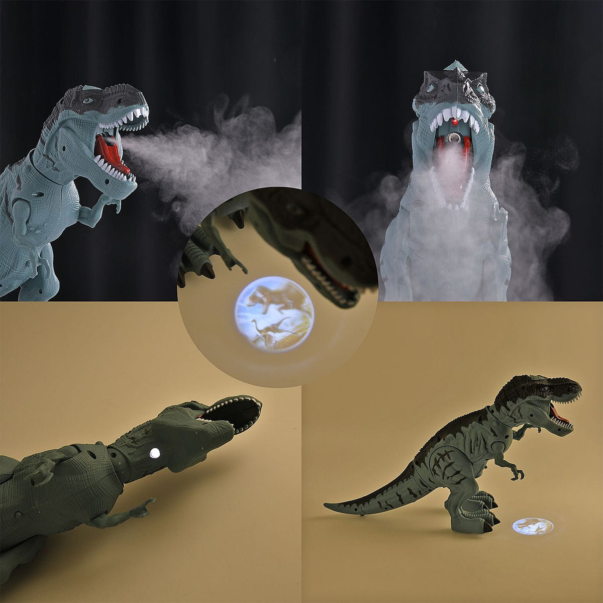 Remote Controlled Spray Laying Tyrannosaurus Rex with Projection - Blue  (Requires 5AA Batteries - not Incld) 7577387 2
