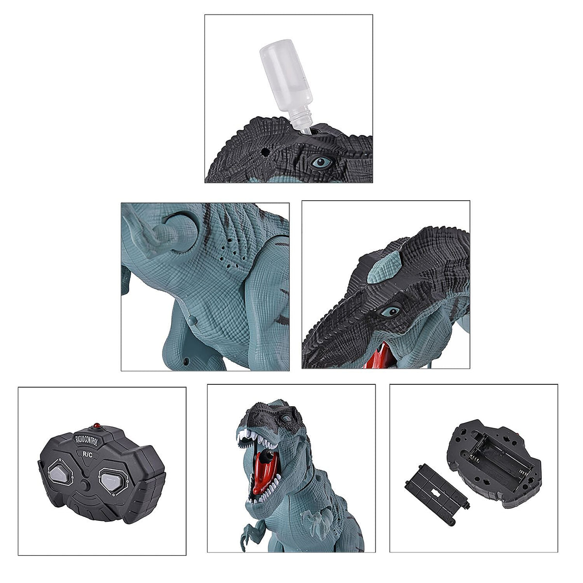 Remote Controlled Spray Laying Tyrannosaurus Rex with Projection - Blue  (Requires 5AA Batteries - not Incld) 7577387 6