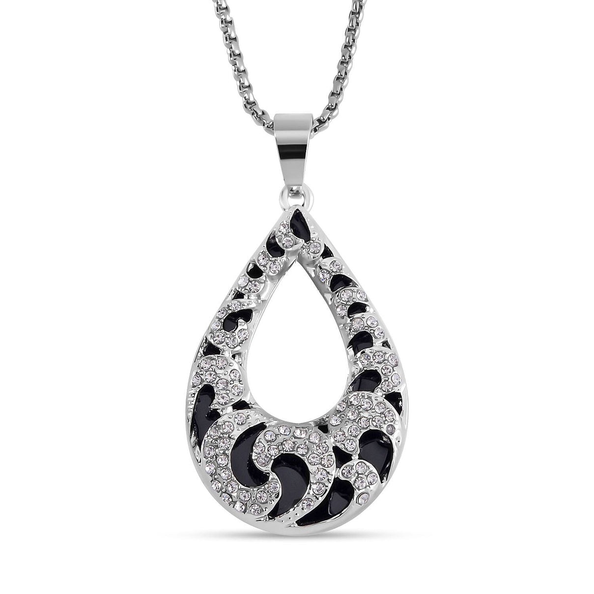 White Austrian Crystal Enamelled Necklace (Size - 24-2 inch Ext.) 7662045 0