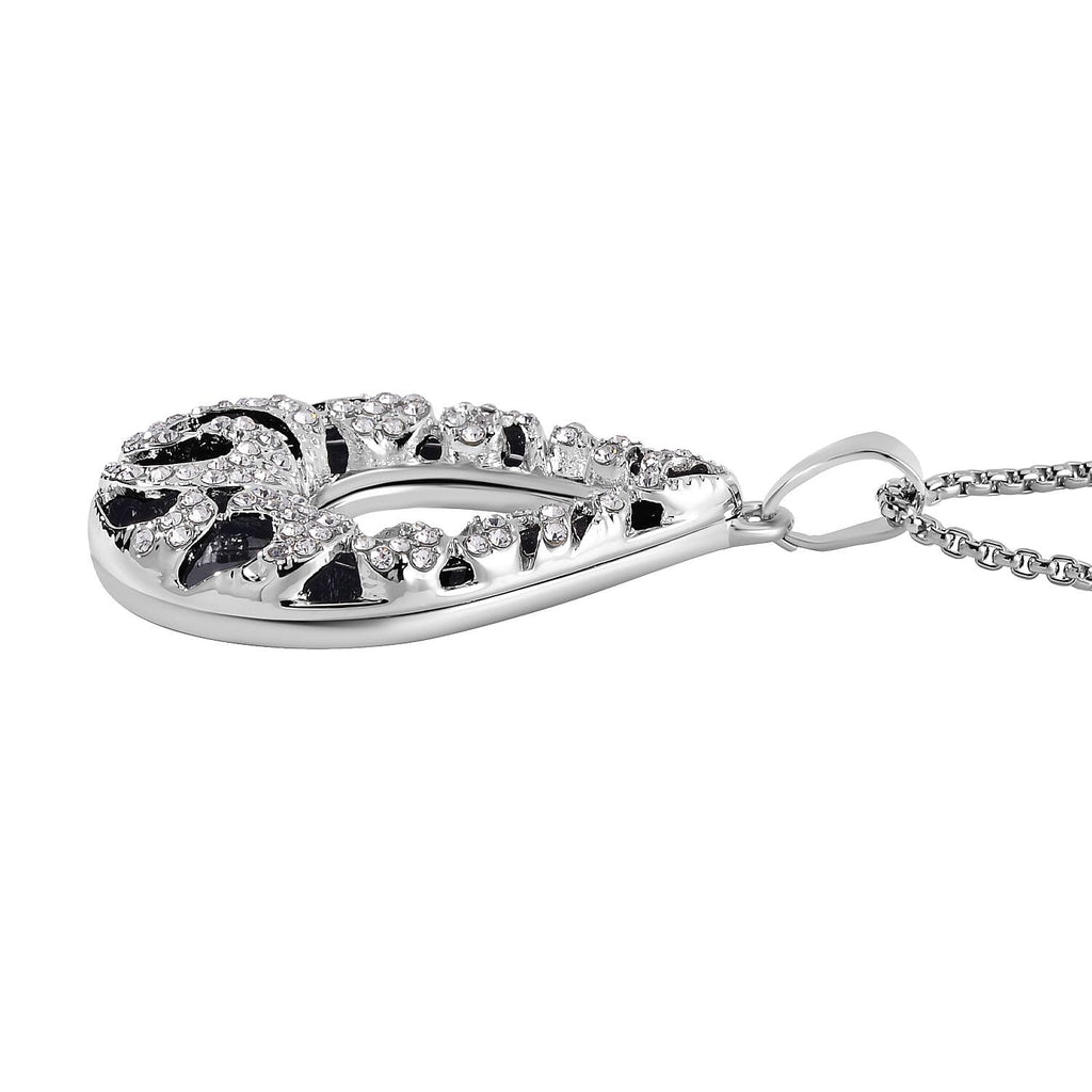 White Austrian Crystal Enamelled Necklace (Size - 24-2 inch Ext.)