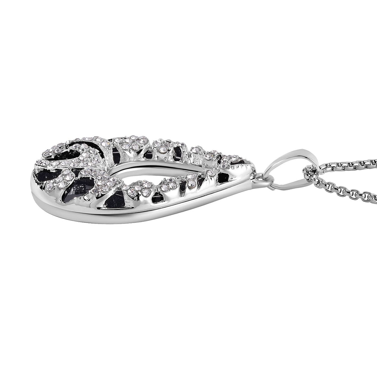 White Austrian Crystal Enamelled Necklace (Size - 24-2 inch Ext.) 7662045 2