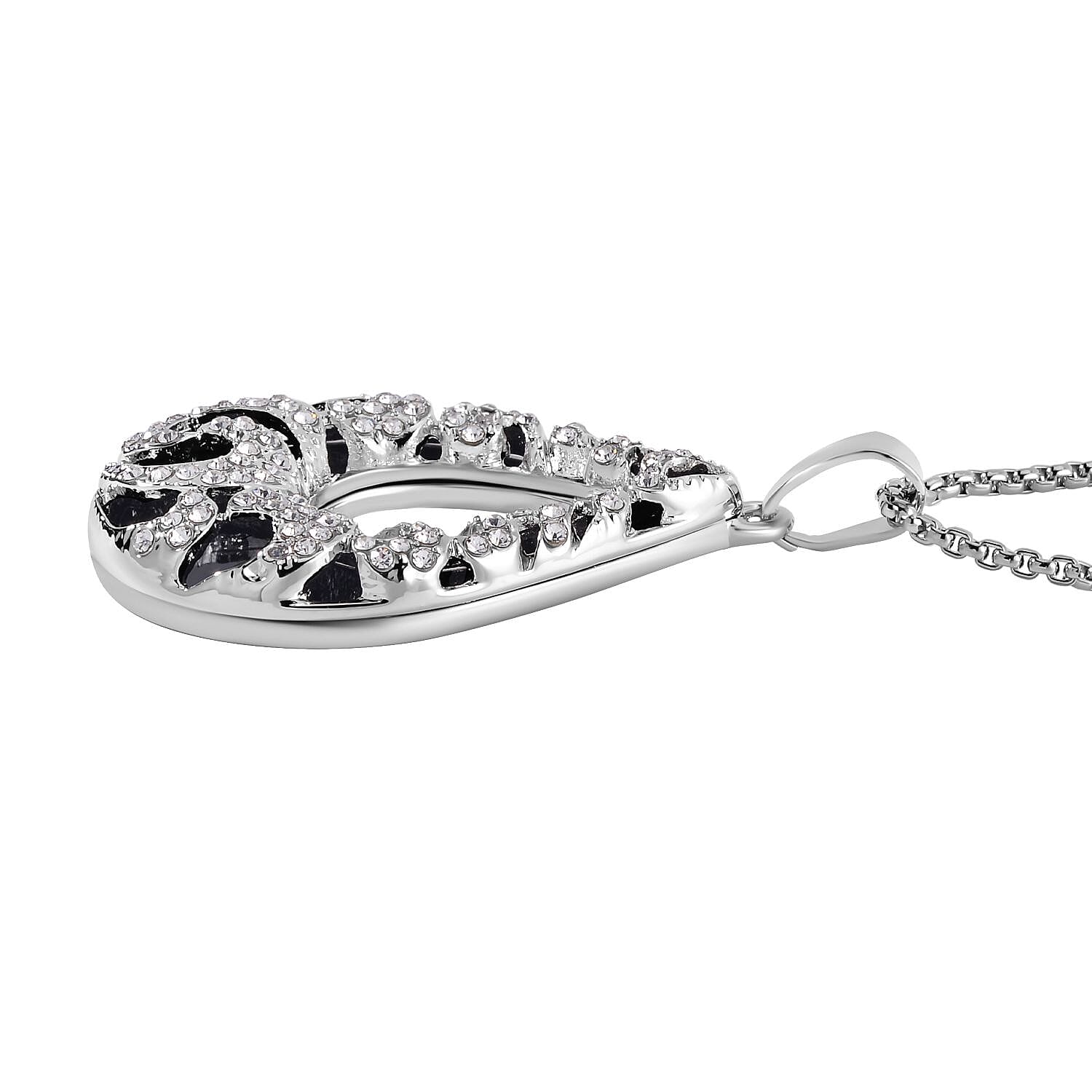 White Austrian Crystal Enamelled Necklace (Size - 24-2 inch Ext.) 7662045 2