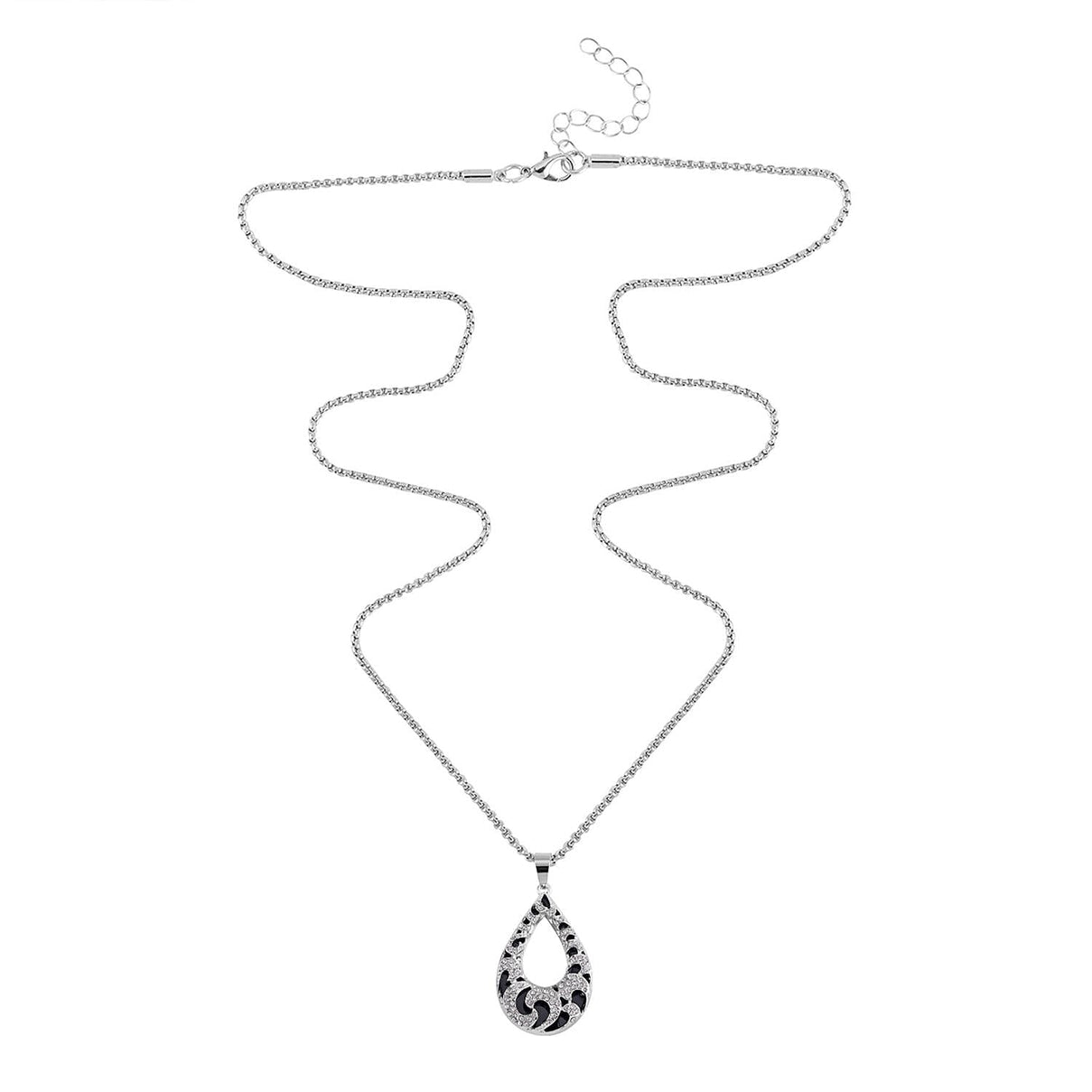 White Austrian Crystal Enamelled Necklace (Size - 24-2 inch Ext.) 7662045 4