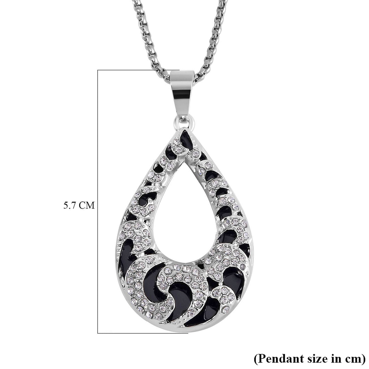 White Austrian Crystal Enamelled Necklace (Size - 24-2 inch Ext.) 7662045 6
