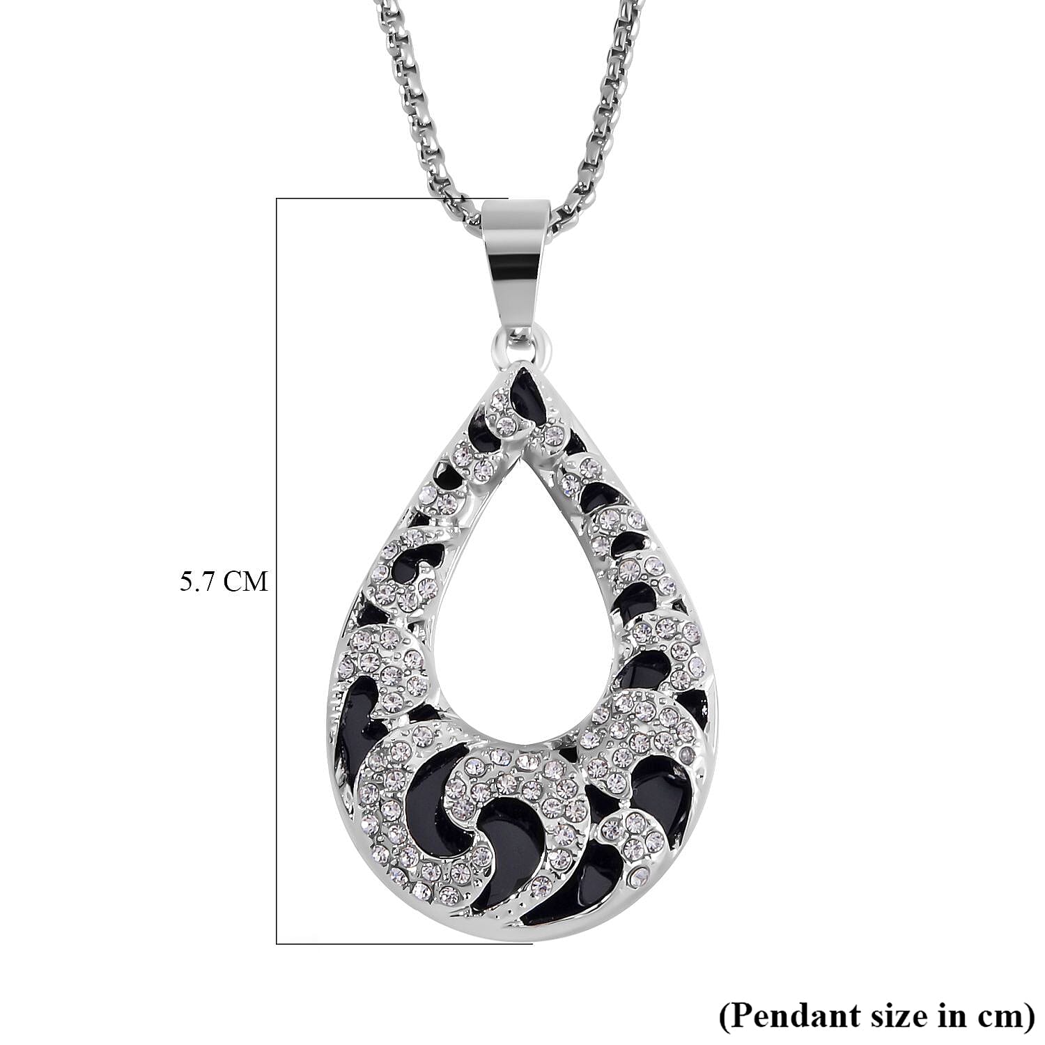 White Austrian Crystal Enamelled Necklace (Size - 24-2 inch Ext.) 7662045 6