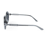 Retro Style Round Sunglasses - Clear Frame, Smoke Lens