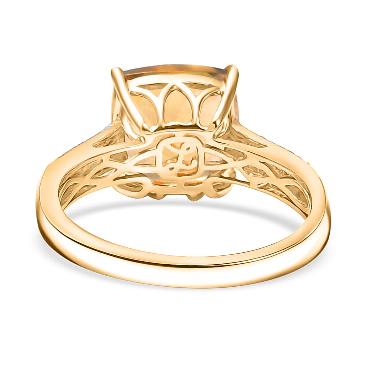 Certified &amp; Appraised LUXORO 14K Yellow Gold AAA Turkizite, White Diamond I2 Ring, 6.03 Ct. 8129280 4