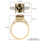 Rhapsody 14K Yellow Gold AAA Turkizite, White Diamond I2 Main Stone With Side Stone Ring, Gold Wt.3.5 Gms  6.035  Ct.