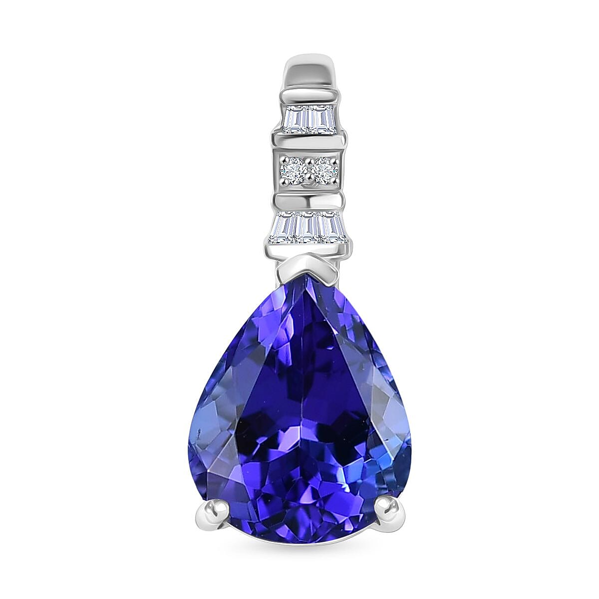 Rhapsody 2.4 Ct. AAAA Tanzanite &amp; White Diamond (VS-EF) Pendant in 950 Platinum 8251605 0