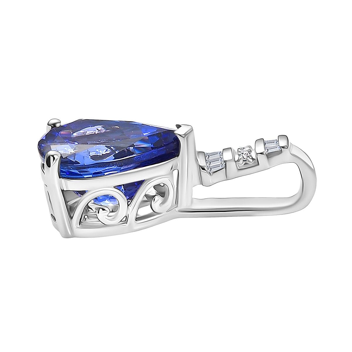Rhapsody 2.4 Ct. AAAA Tanzanite &amp; White Diamond (VS-EF) Pendant in 950 Platinum 8251605 4