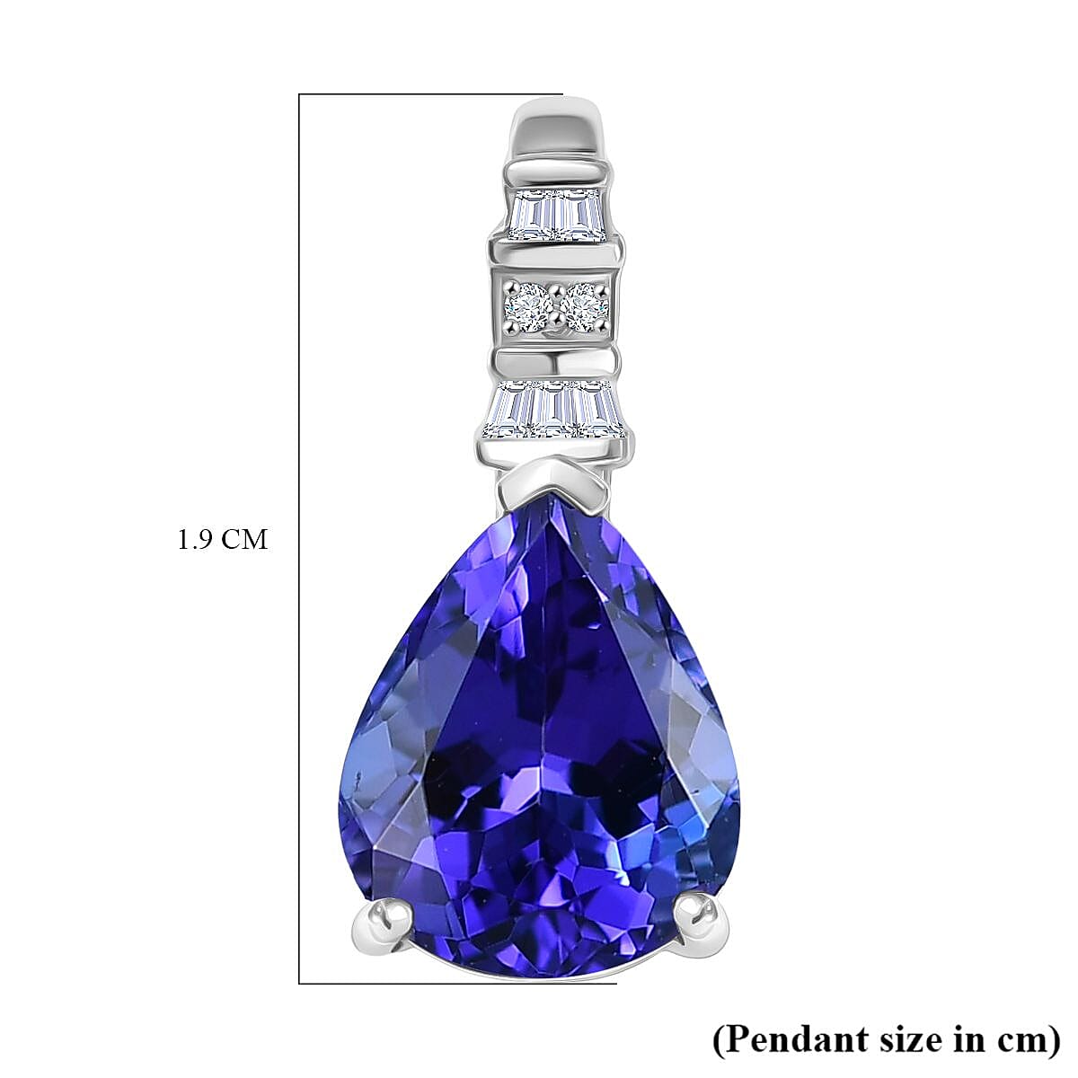 Rhapsody 2.4 Ct. AAAA Tanzanite &amp; White Diamond (VS-EF) Pendant in 950 Platinum 8251605 6