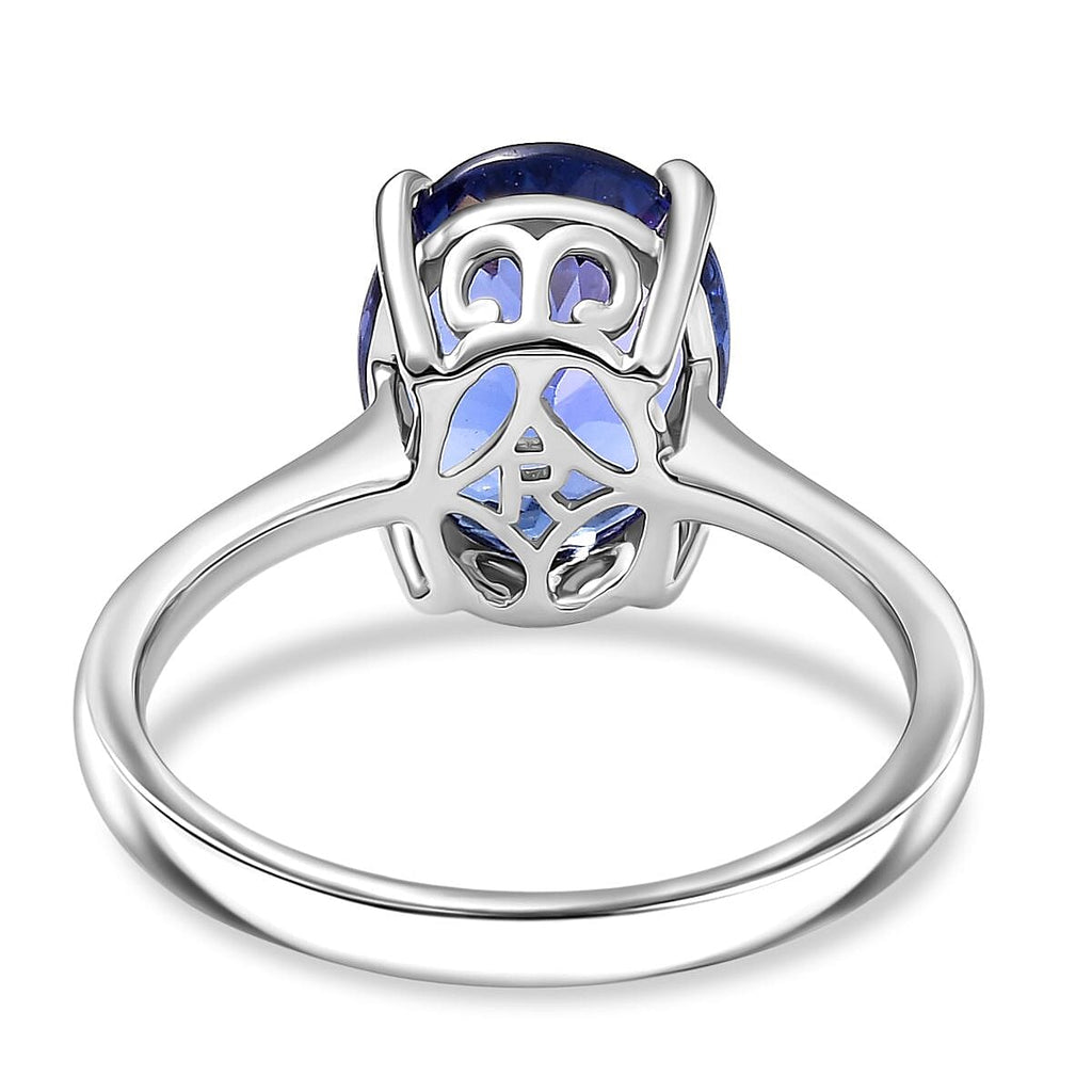 Rhapsody 950 Platinum AAAA Tanzanite Solitaire Ring 4.12 Ct, Platinum Wt. 4.08 Gms.