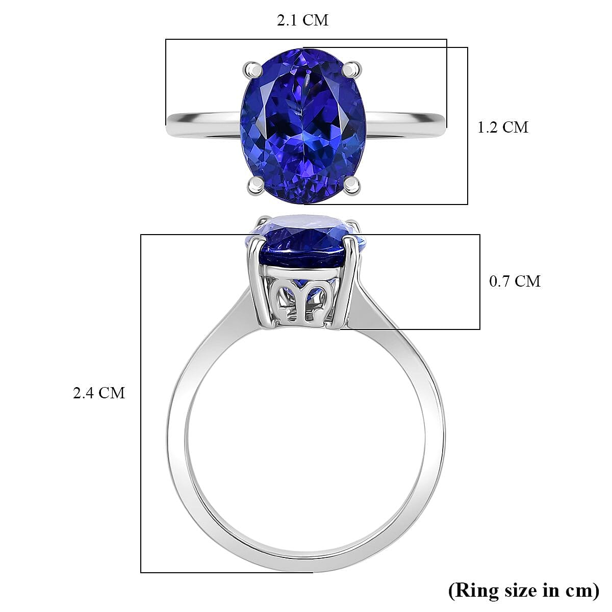 Rhapsody 4.12 Ct. AAAA Tanzanite Solitaire Ring in 950 Platinum 8306244 6