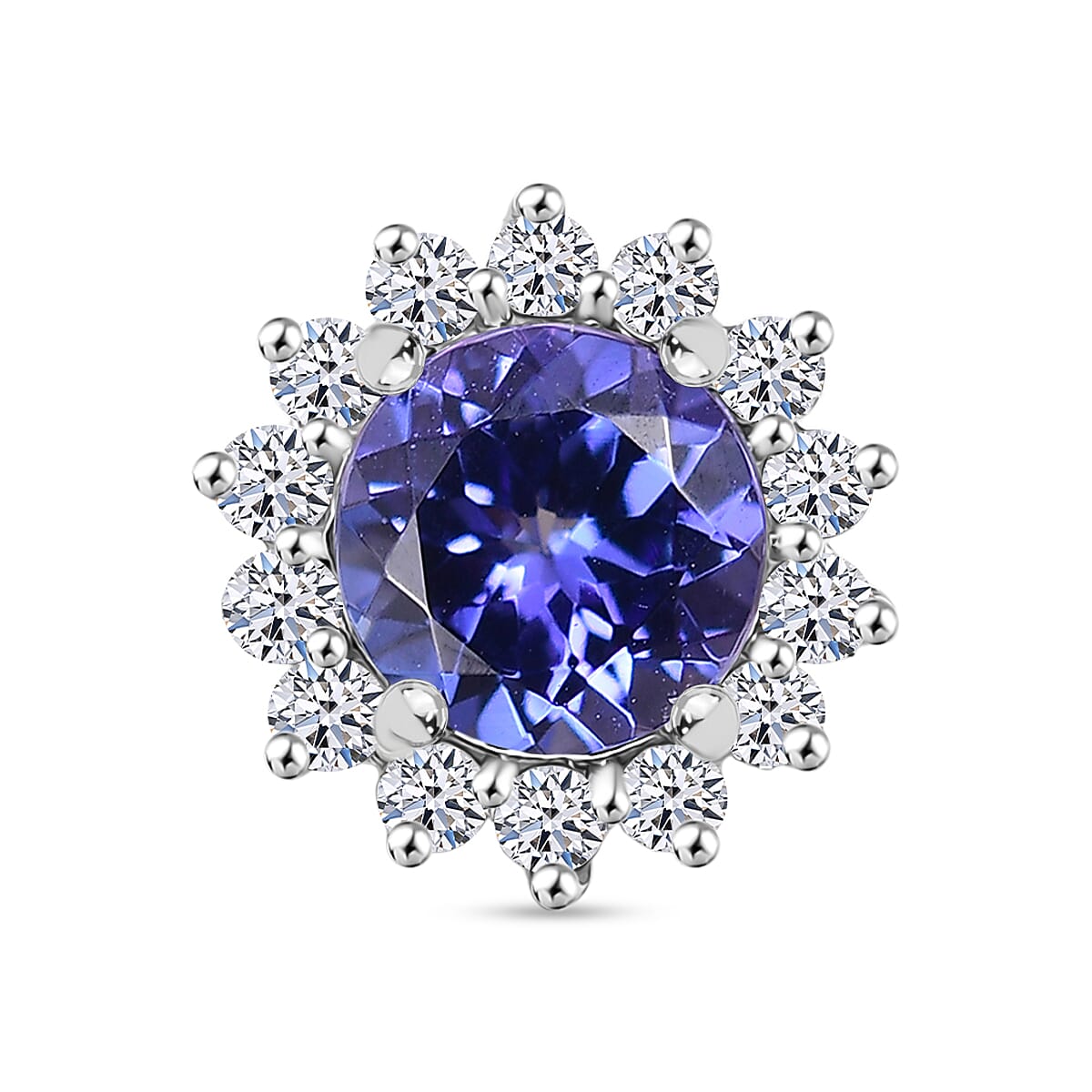 LUXURIANT 950 Platinum AAA Tanzanite and Lab Grown Diamond (SI-G/H) Pendant 1.14 Ct. 8158201 0