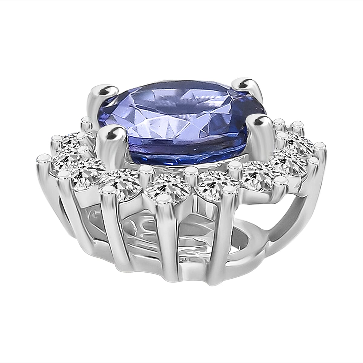 LUXURIANT 950 Platinum AAA Tanzanite and Lab Grown Diamond (SI-G/H) Pendant 1.14 Ct. 8158201 4