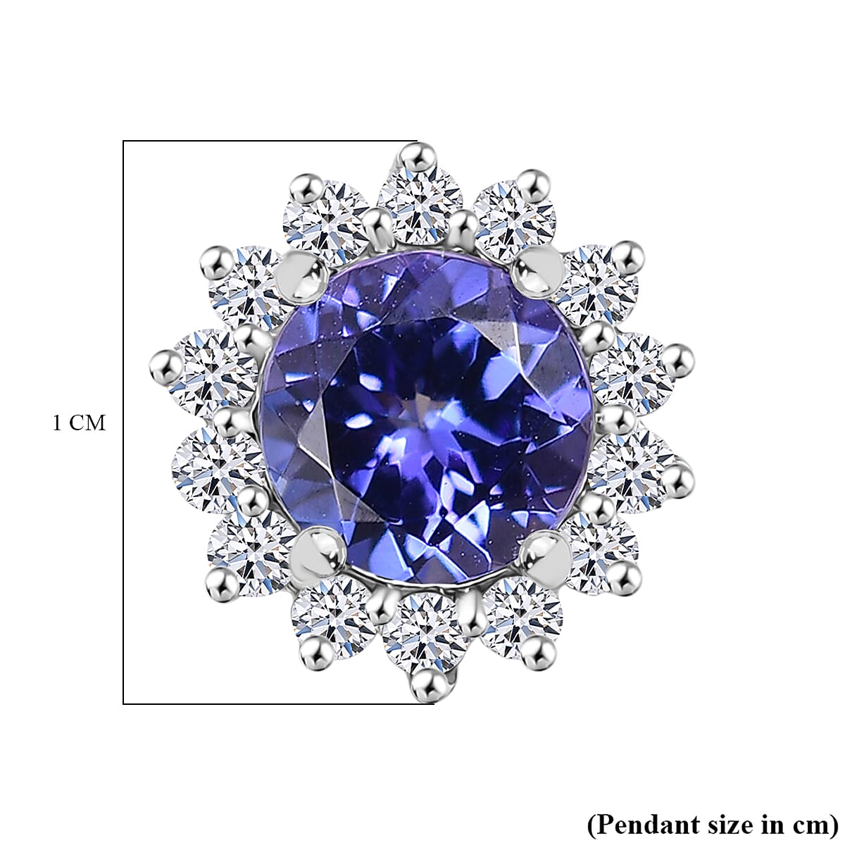 LUXURIANT 950 Platinum AAA Tanzanite and Lab Grown Diamond (SI-G/H) Pendant 1.14 Ct. 8158201 6