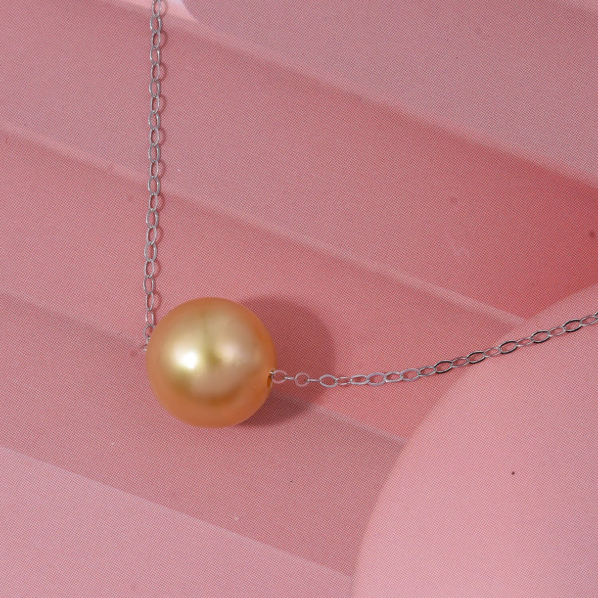 Royal Bali Collection - Rhapsody 950 Platinum - AAAA Golden Colour South Sea Pearl (9-11mm) Necklace (Size - 18) with Spring Ring Clasp V32521164 2