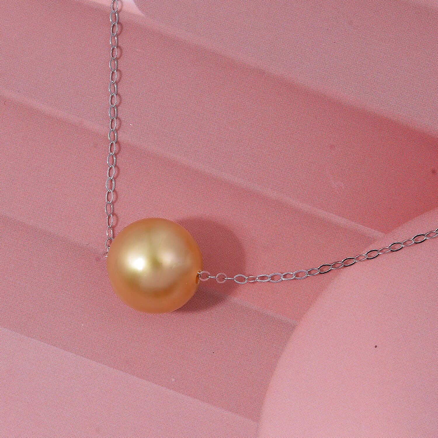 Royal Bali Collection - Rhapsody 950 Platinum - AAAA Golden Colour South Sea Pearl (9-11mm) Necklace (Size - 18) with Spring Ring Clasp V32521164 2