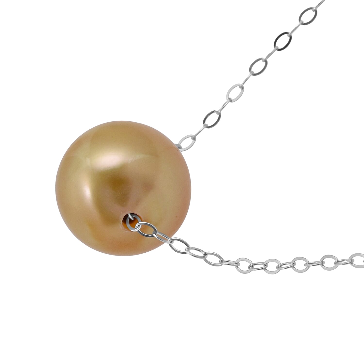 Royal Bali Collection - Rhapsody 950 Platinum - AAAA Golden Colour South Sea Pearl (9-11mm) Necklace (Size - 18) with Spring Ring Clasp V32521164 3
