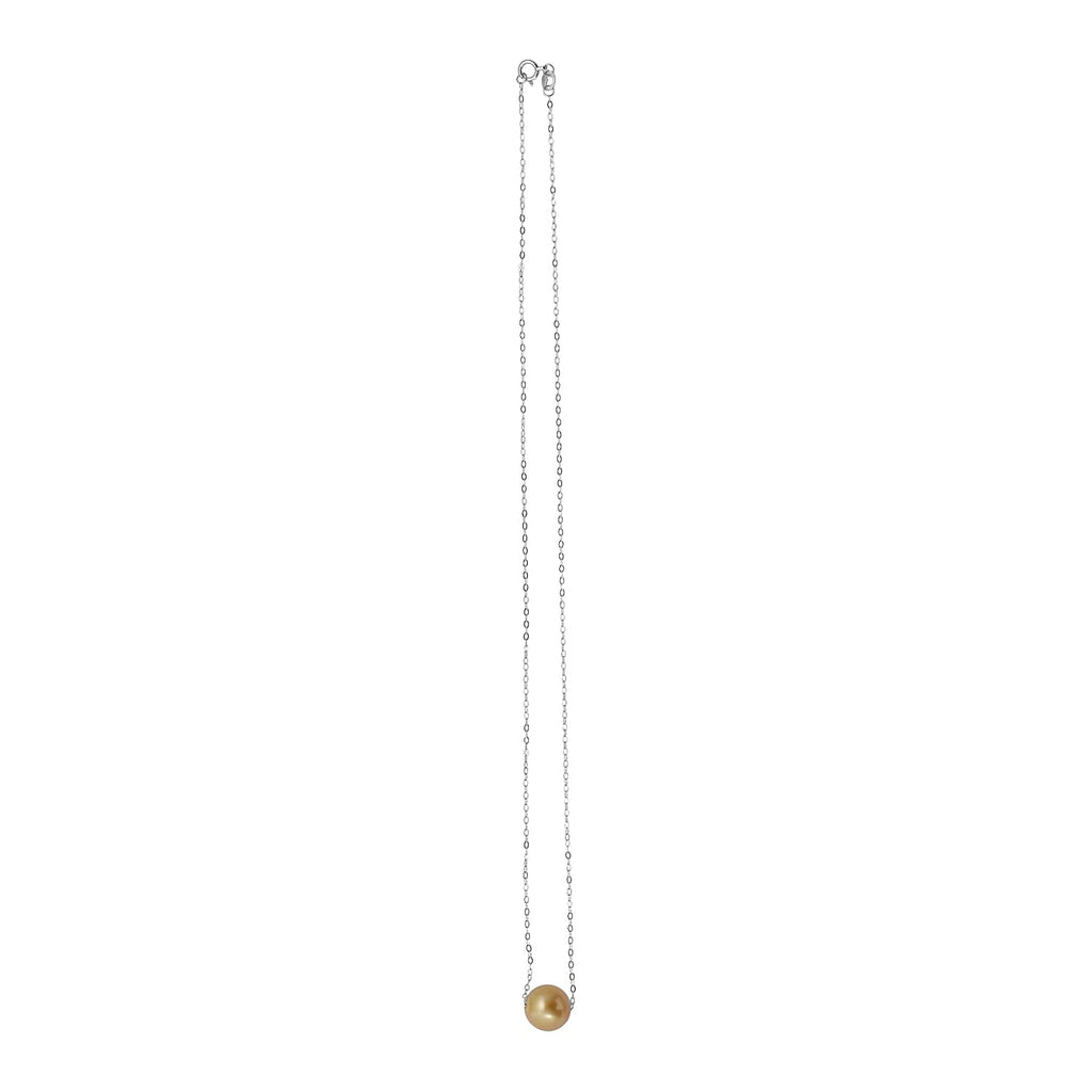 Royal Bali Collection - Rhapsody 950 Platinum - AAAA  Golden Colour South Sea Pearl 10MM Necklace (Size - 18) with Spring Ring Clasp