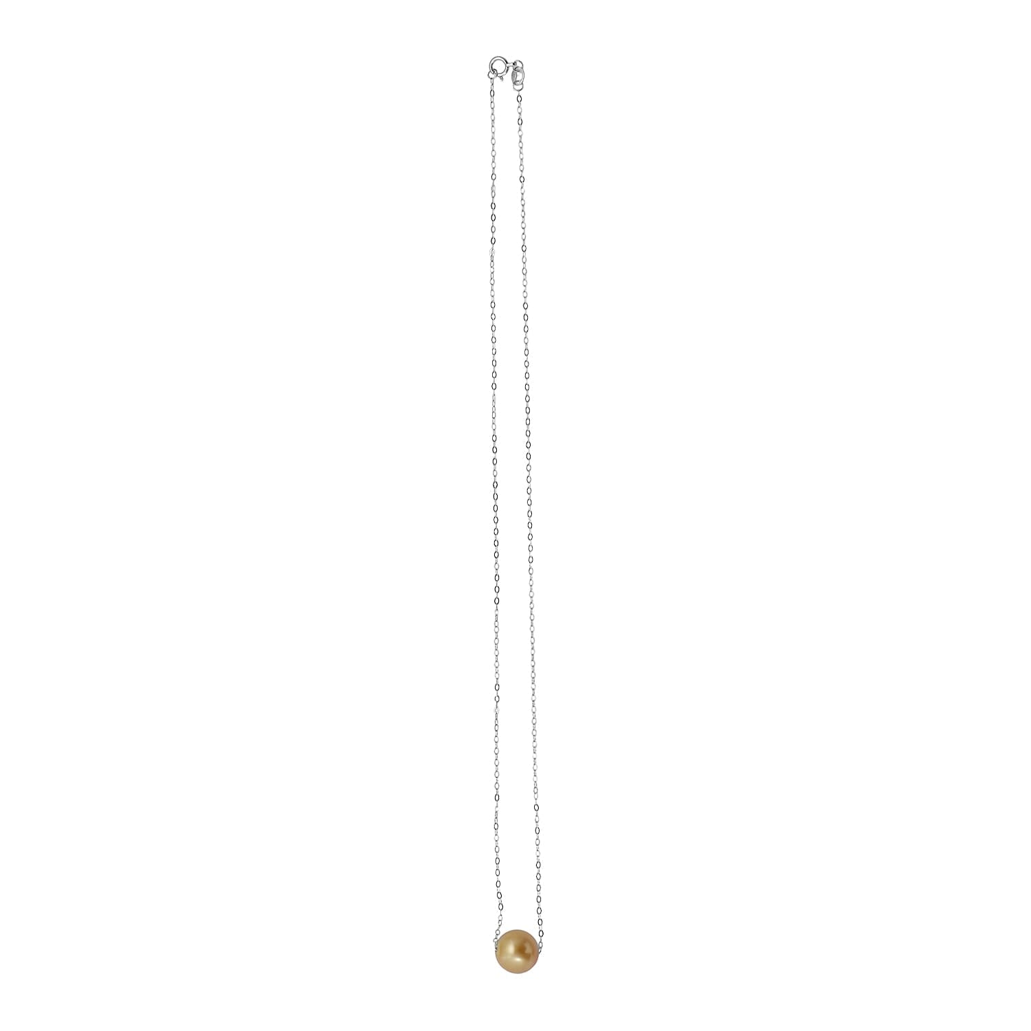Royal Bali Collection - Rhapsody 950 Platinum - AAAA Golden Colour South Sea Pearl (9-11mm) Necklace (Size - 18) with Spring Ring Clasp V32521164 4