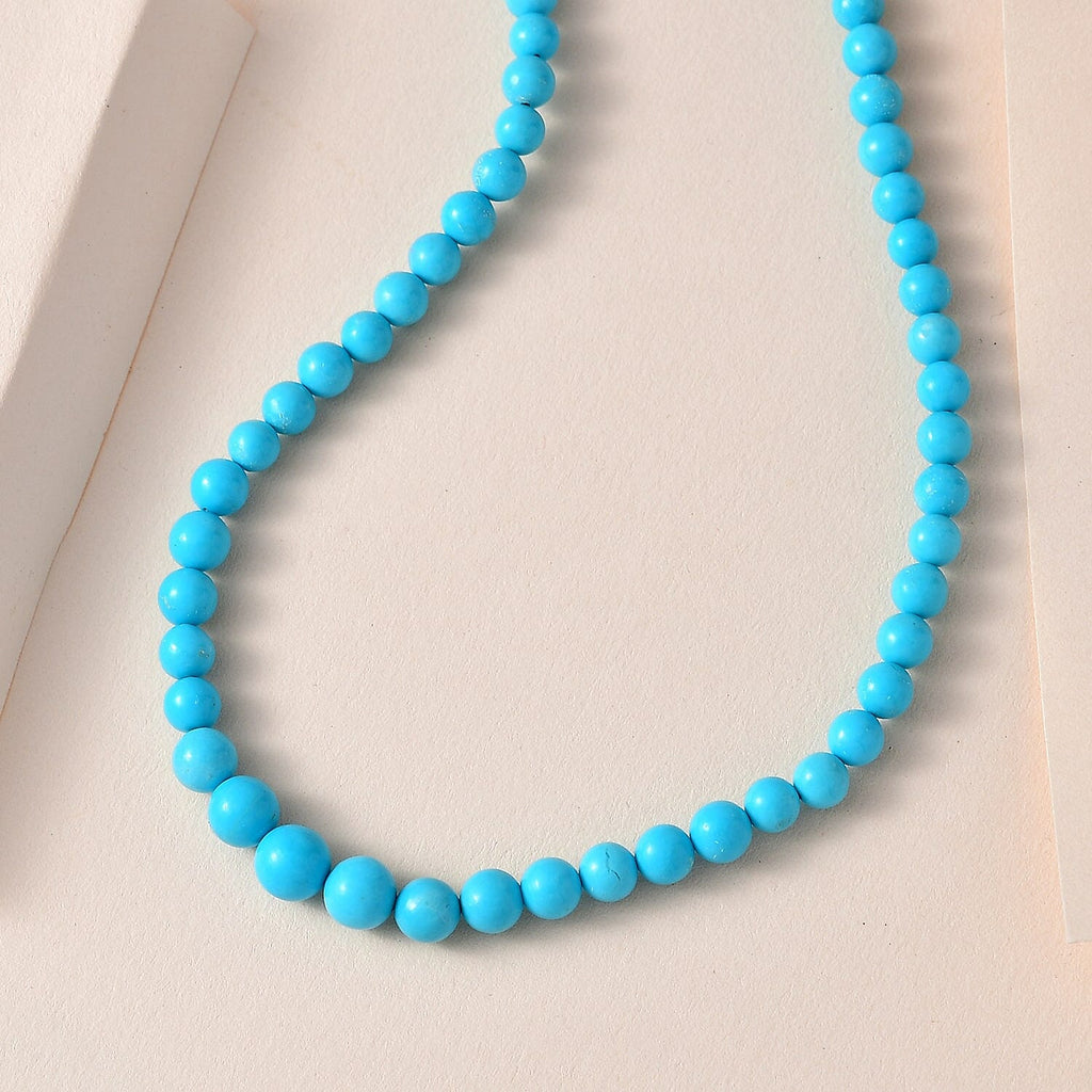 950 Platinum AAAA  Arizona Sleeping Beauty Turquoise Necklace (Size - 18) 69.50 Ct