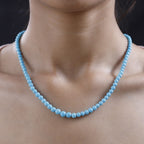 950 Platinum AAAA  Arizona Sleeping Beauty Turquoise Necklace (Size - 18) 69.50 Ct